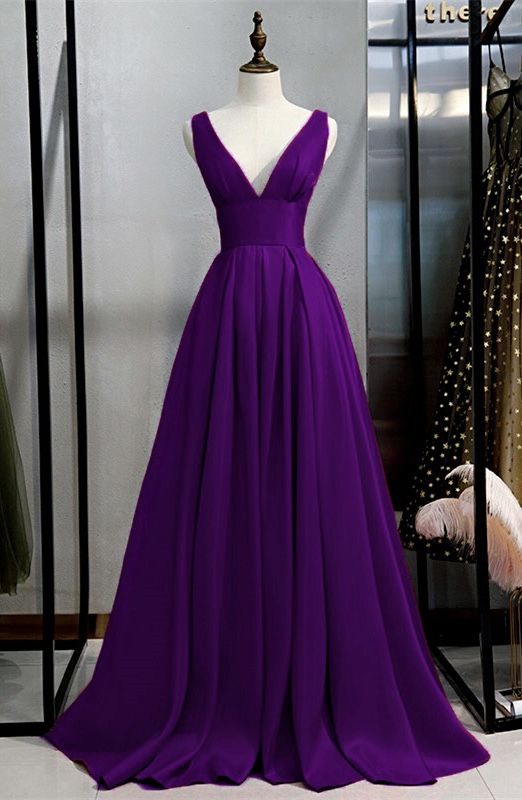 purple prom dresses long satin evening gown floor length cg21835