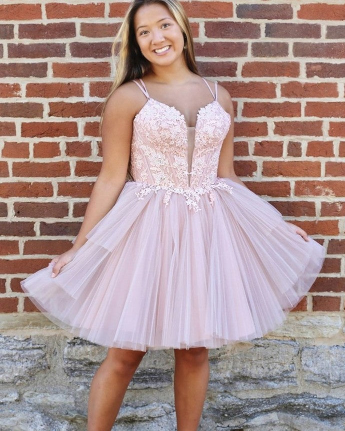 New Arrival V-Neck A-Line Homecoming Dresses cg22010