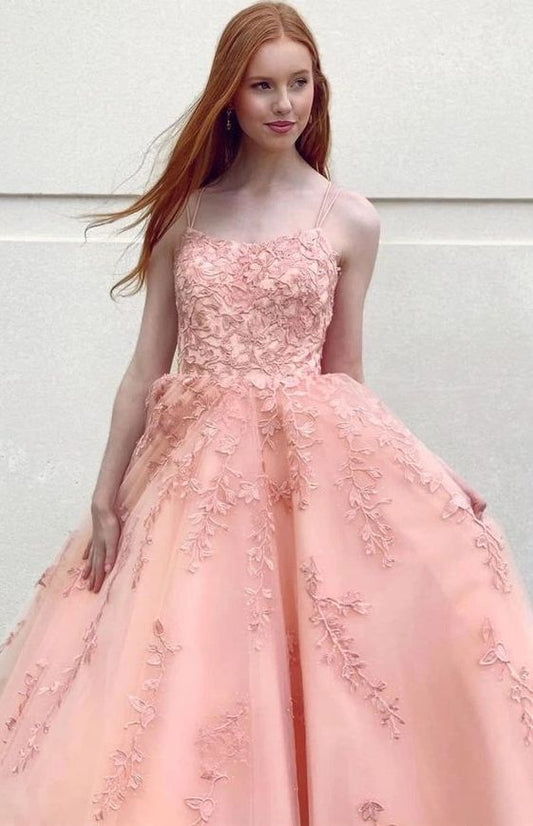 Rosa Ballkleid, schönes Ballkleid, Spitzenballkleid, Ballkleid für Teenager cg22057