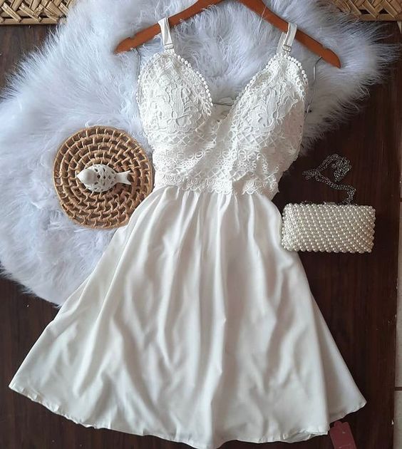 white party dress Short Homecoming Dress cg22126