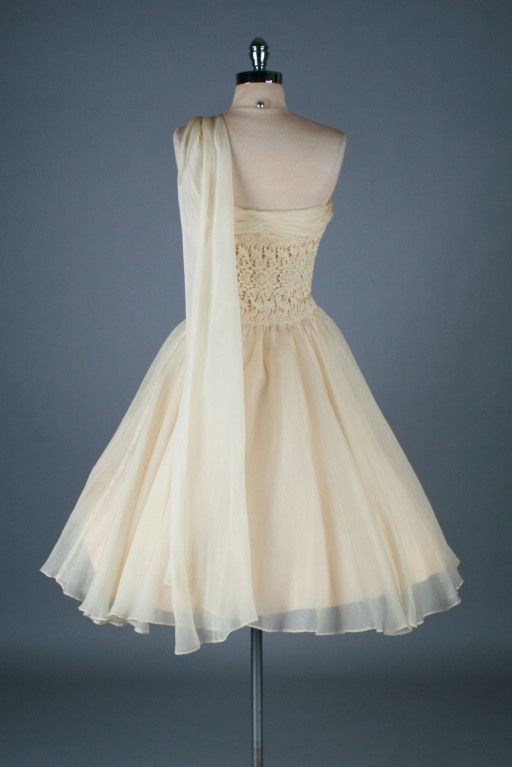 Vintage One Shoulder Organza Homecoming Dress cg22135