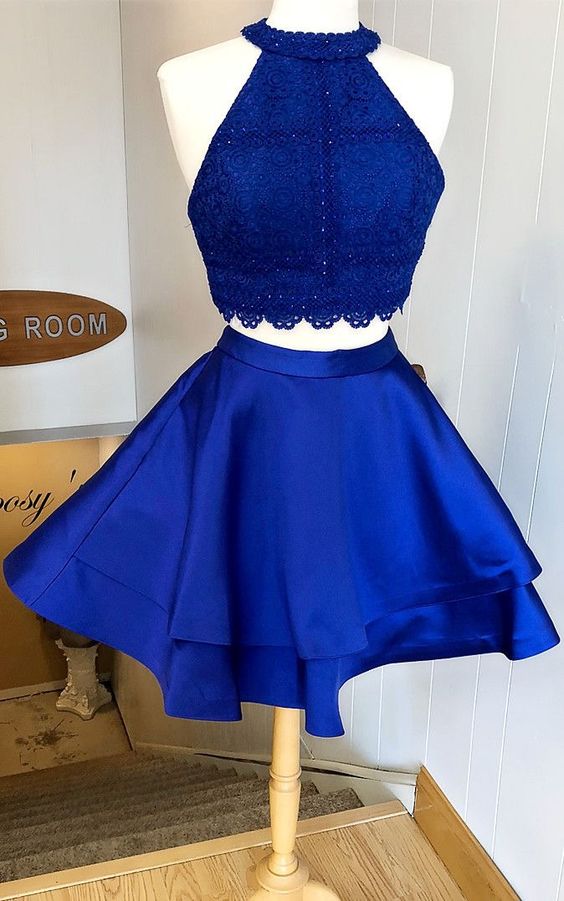 Two Piece Royal Blue Homecoming Dress cg22148