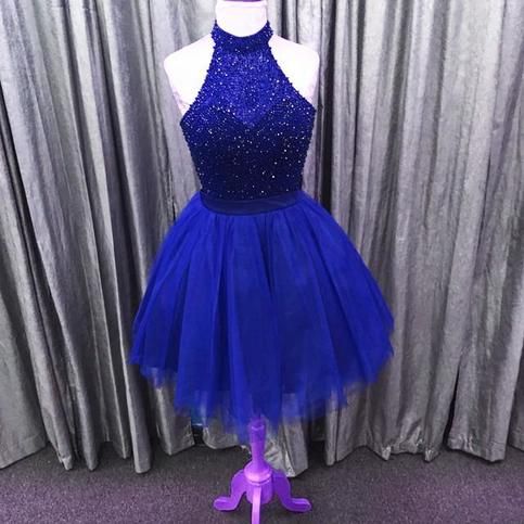 Sparkly beading halter tulle homecoming dress cg22150