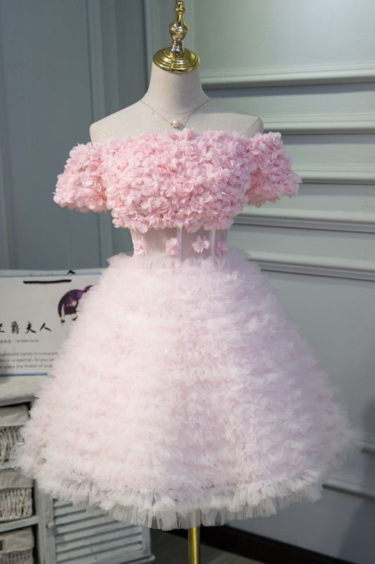 short pink party dress Homecoming Dress cg22160