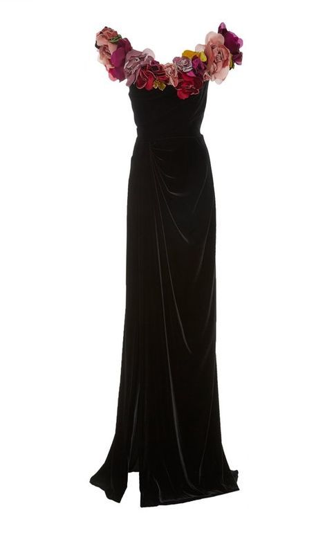 Schulterfreies Abendkleid schwarzes Partykleid Meerjungfrau Ballkleid mit Blume cg22189