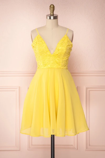 Homecoming Gown Yellow Homecoming Dresses cg22205