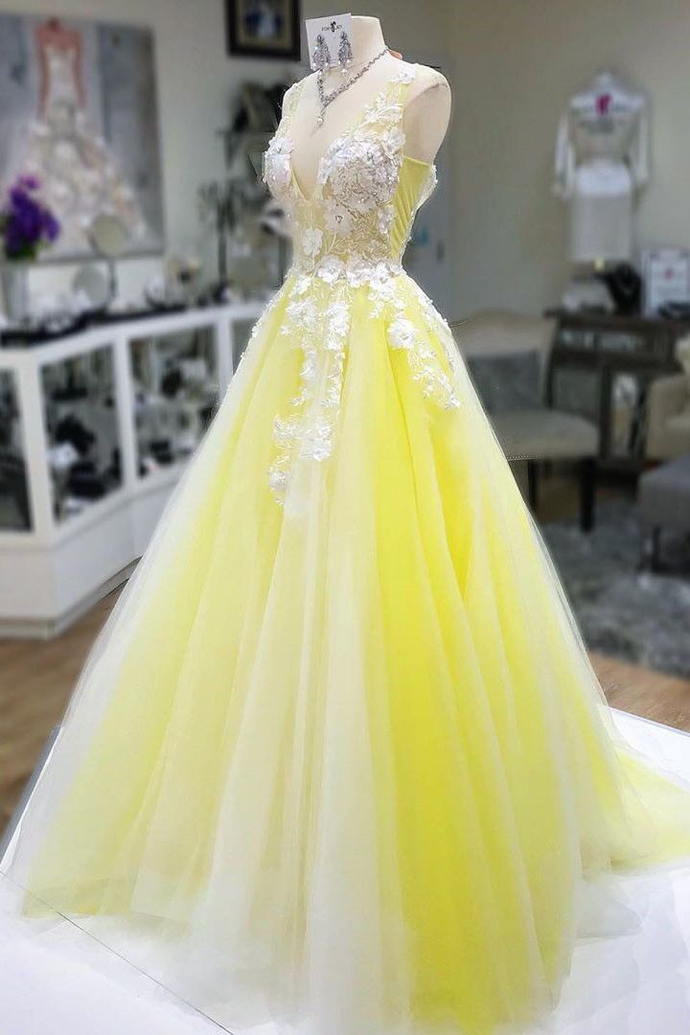 Gelbe Ballkleider Abendkleid Fee Formale Kleider Party Wear cg22207