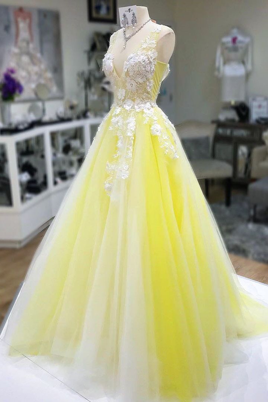 Gelbe Ballkleider Abendkleid Fee Formale Kleider Party Wear cg22207