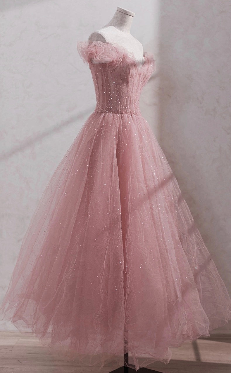 Shiny party dress,fairy midi dress, pink prom dress,custom made cg22241 Shiny party dress,fairy midi dress, pink prom dress,custom made cg22241