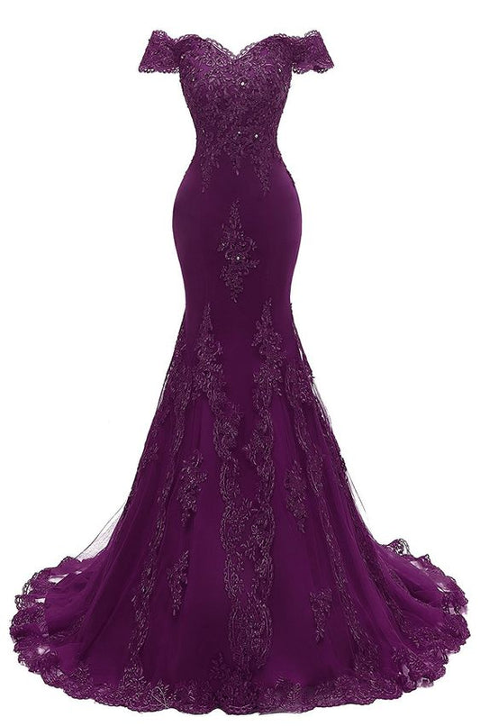 Langes Abendkleid mit V-Ausschnitt und Spitze im Meerjungfrau-Stil für Damen, cg22328