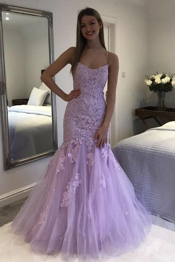 Purple tulle long A line prom dress mermaid evening dress cg22422 classygown Purple tulle long A line prom dress mermaid evening dress cg22422 classygown