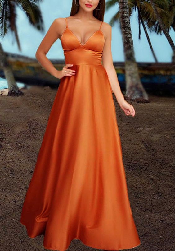 Orangefarbene Brautjungfernkleider für Herbsthochzeiten, Ballkleid, Abendkleid cg22552