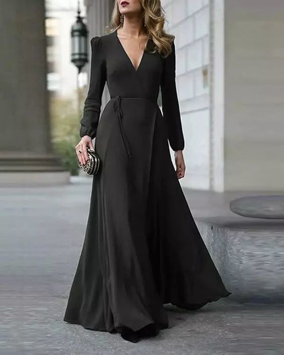Black V-Neck Solid Color Prom Dress cg22582 classygown Black V-Neck Solid Color Prom Dress cg22582 classygown