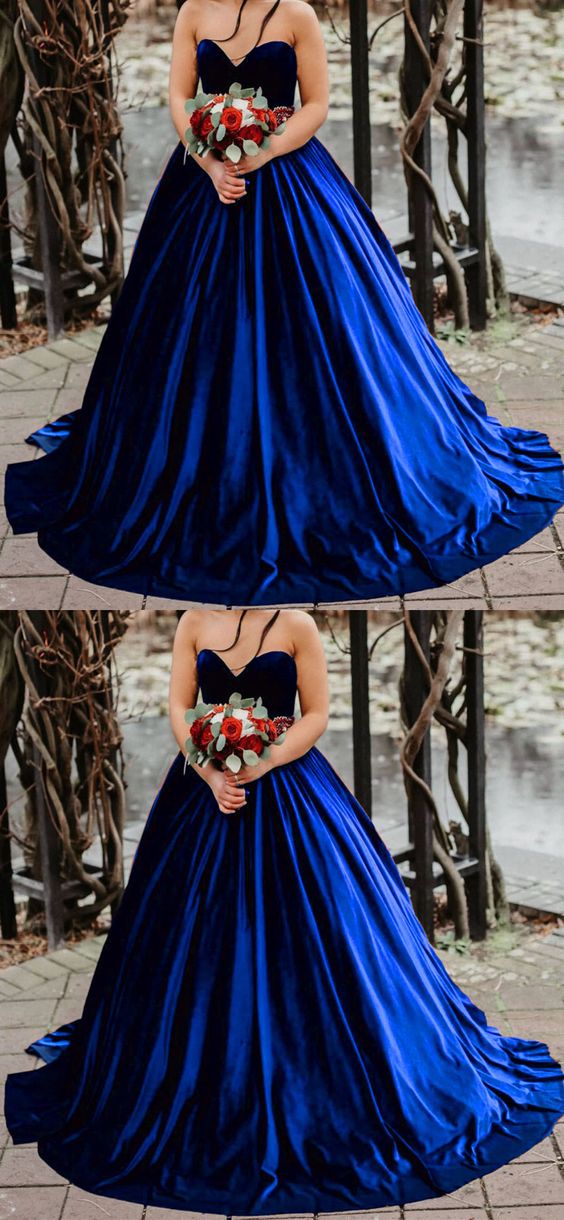 Royal Blue Velvet Wedding Dress Princess Ball Gown prom dress For Wome classygown Royal Blue Velvet Wedding Dress Princess Ball Gown prom dress For Wome classygown