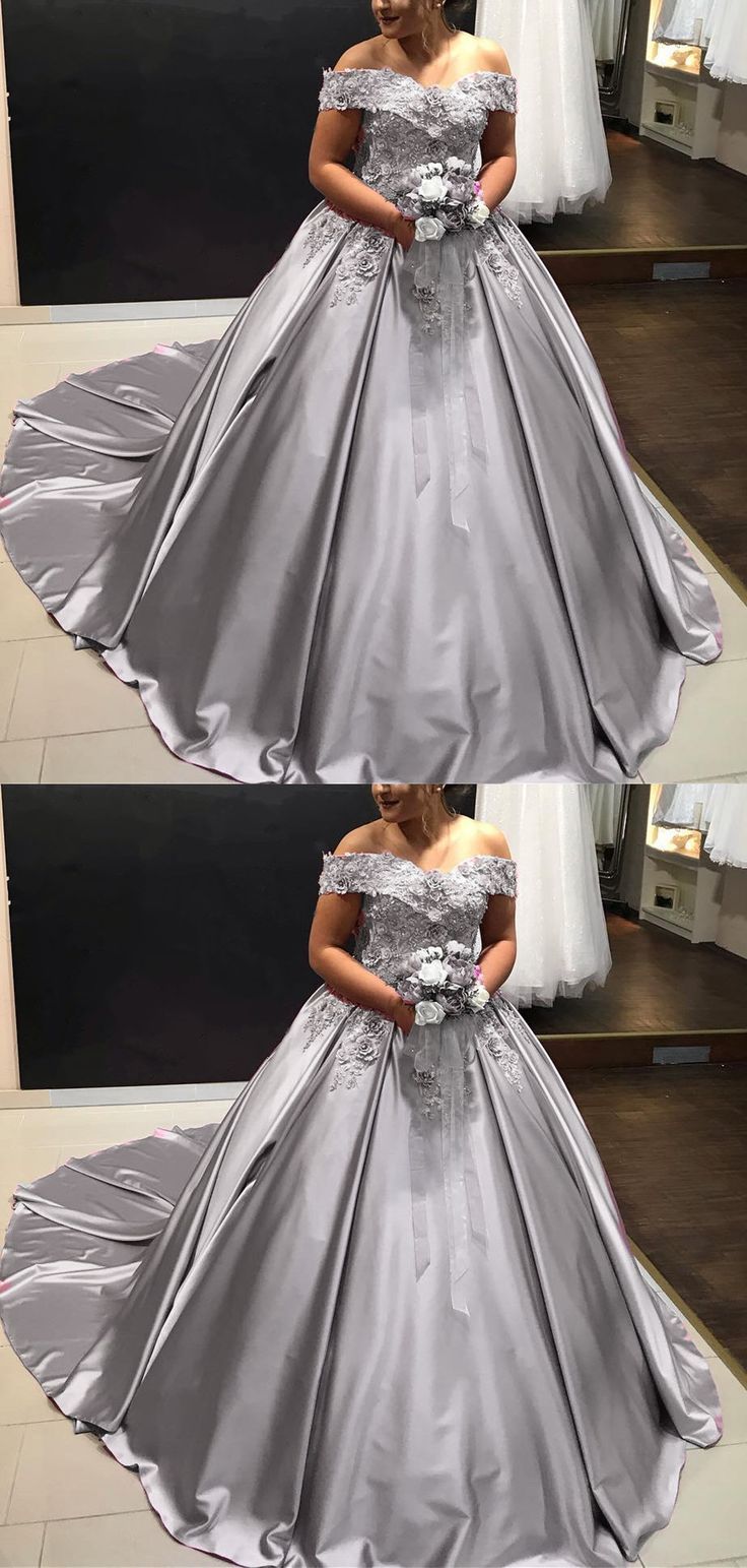 Silberne Brautkleider für ältere Bräute, Ballkleid für Frauen, cg22702