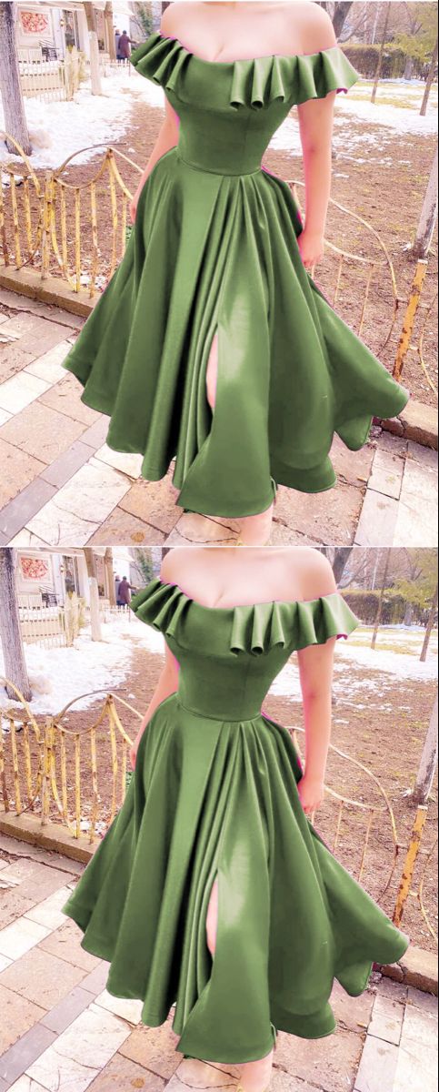 Teelange Brautjungfernkleider Salbeigrünes Ballkleid für Damen cg22703