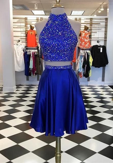 Two Pieces Short Homecoming Dresses With Beading cg22778