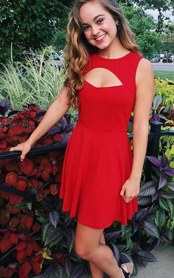 Short Homecoming Dresses Simple A-Line Short Cocktail Dress cg22781