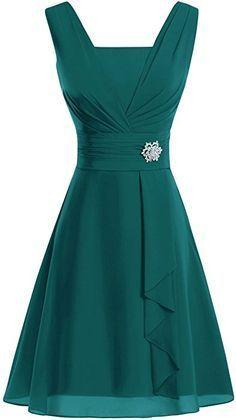 V-Ausschnitt Knielang Chiffon Mutter der Braut Kleider, Charmantes Ballkleid cg22795