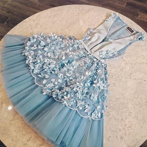 Sexy Party Women Dress Cute Tulle Blue Homecoming Dress cg22852