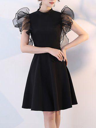 Fashion Little Black Homecoming Dress with Multi Straps cg22864