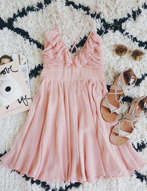 A-line pink homecoming dress, short homecoming dress cg22875