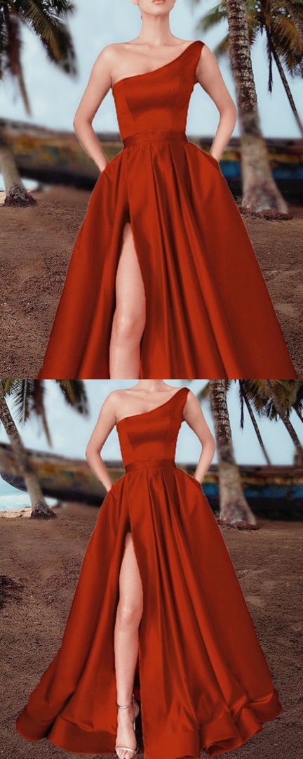 Burnt orange bridesmaid prom dresses with pockets cg22951 classygown Burnt orange bridesmaid prom dresses with pockets cg22951 classygown