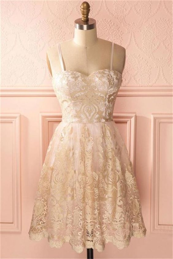Spaghetti Straps Classy Lace Homecoming Dresses Cocktail Dresses cg23092