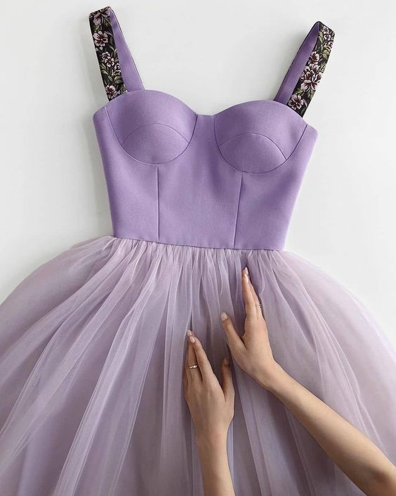 purple tulle short party dress Short Homecoming Dresses cg23173
