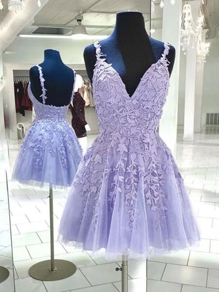 Lila Spitze Formale Homecoming Kleider cg23220