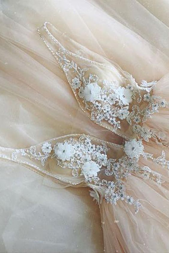Elegant Long Tulle Crystal Open Back Prom Dress, Evening Dress With Applique cg23241
