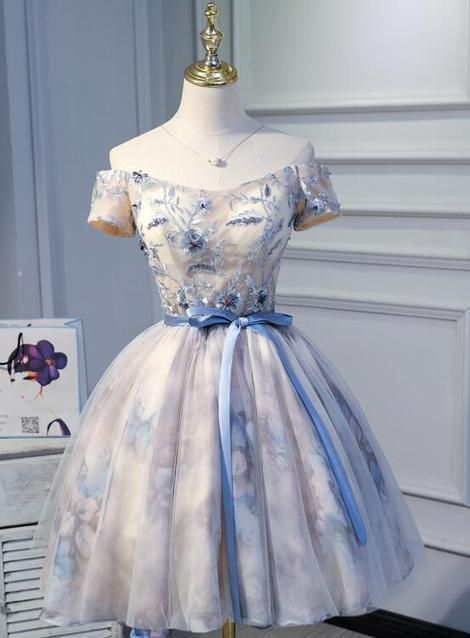Hellrosa süßes kurzes Tüllkleid mit floraler Spitze cg23245