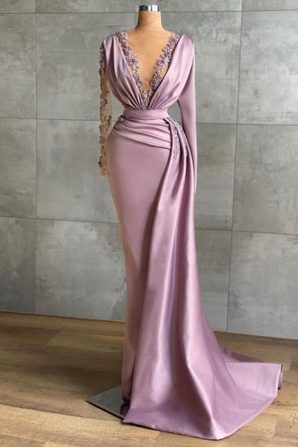 Lilac Evening Dresses Long Cheap | Prom dresses with sleeves cg23290 classygown Lilac Evening Dresses Long Cheap | Prom dresses with sleeves cg23290 classygown