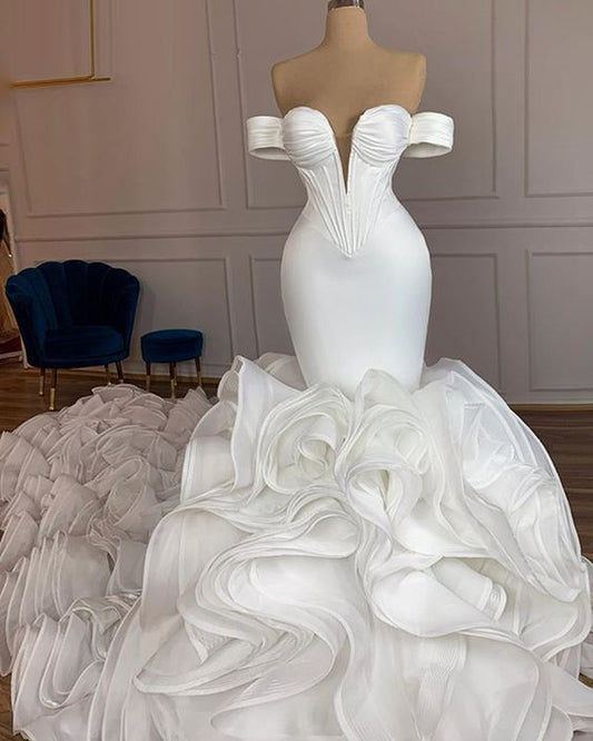 Elegante Meerjungfrau Afrikanische Frauen Brautkleider Ballkleid cg23462