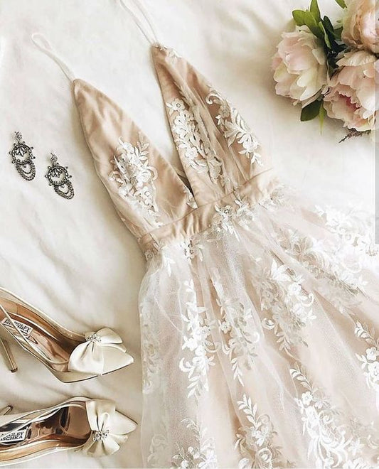 A-Linie Homecoming-Cocktailkleid mit Spitze cg23490