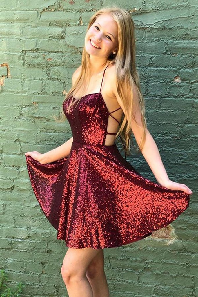 Backless Burgundy Homecoming Dress, Short Burgundy Formal Evening Dres classygown Backless Burgundy Homecoming Dress, Short Burgundy Formal Evening Dres classygown