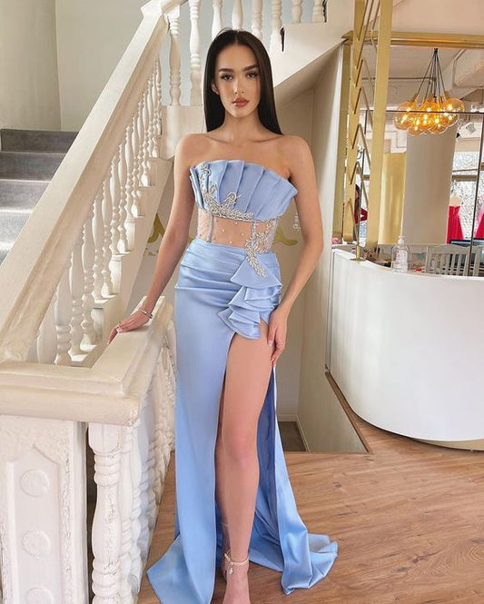 Schicke blaue Ballkleider sexy Abendkleider cg23587