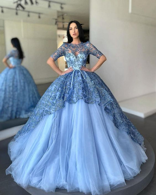 Schicke blaue Ballkleider Ballkleid Abendkleider cg23597
