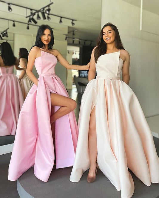 elegantes langes Ballkleid mit Schlitz günstiges langes Ballkleid cg23600