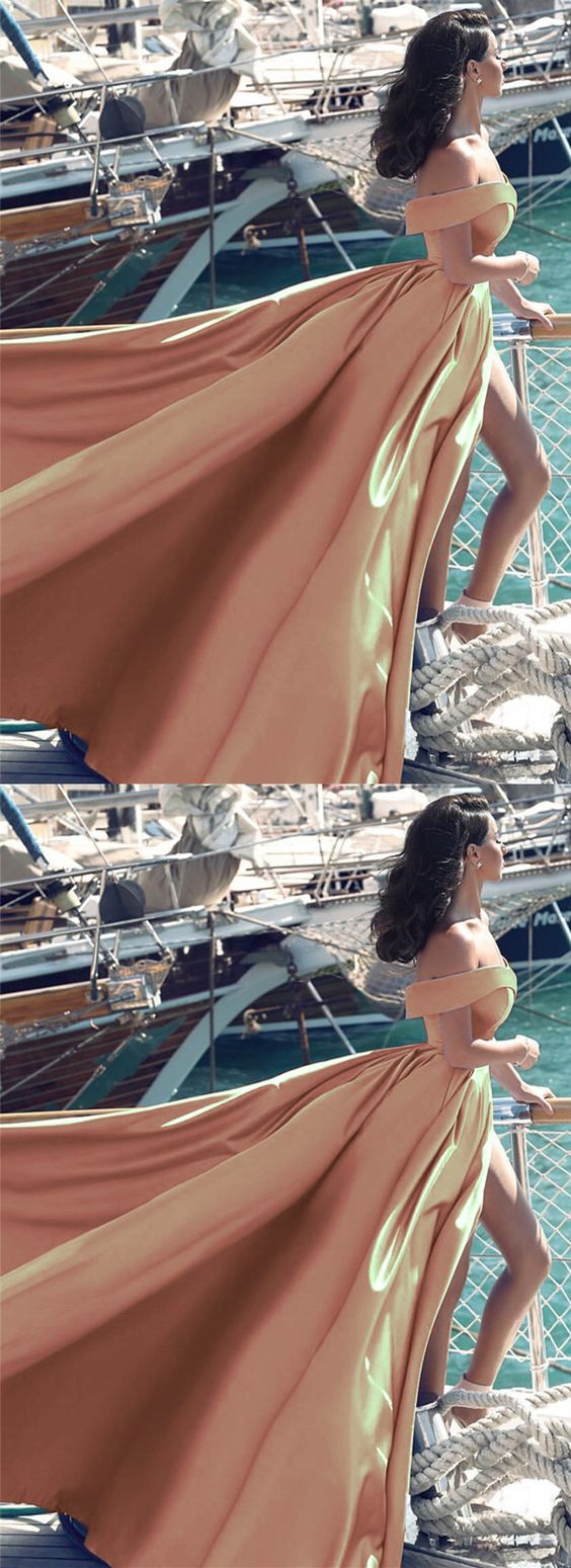 Sexy Abendkleider Lang Satin Split Ballkleider cg23700