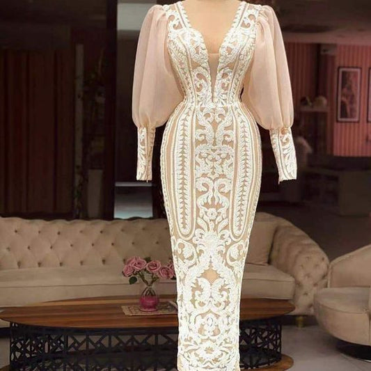 lace prom dresses, mermaid prom dresses, long sleeve prom dresses, sheath prom dresses, arabic prom dresses         cg23774