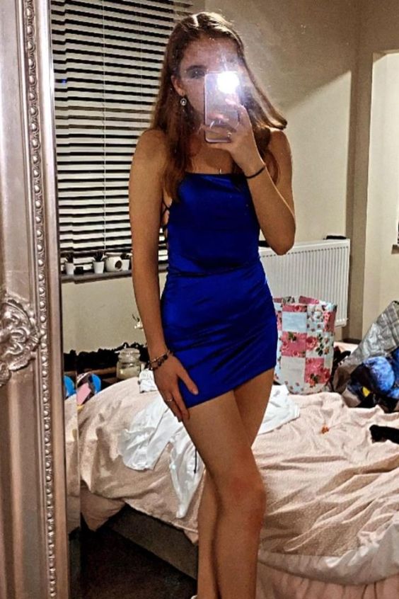 tight homecoming dresses 2021 Pink Tight Homecoming Dresses Spaghetti Straps Mini Party Dresses Custom Size / As Picture