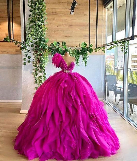 A-Linie Tüll Ballkleid Abendkleid Langes Ballkleid cg24402