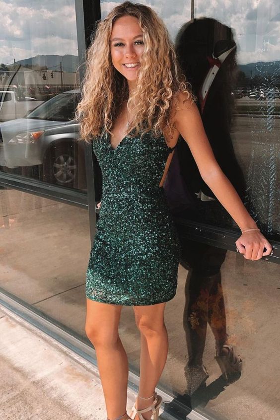 tight dark green sequins mini homecoming dress party dress cg24487 classygown tight dark green sequins mini homecoming dress party dress cg24487 classygown