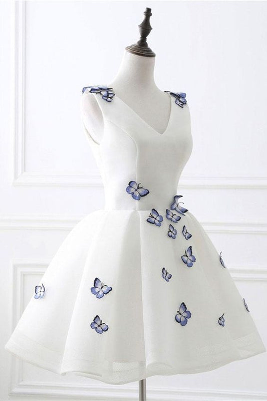 Kurzes Homecoming-Kleid, Organza Homecoming-Kleid, Applique Homecoming-Kleid cg247