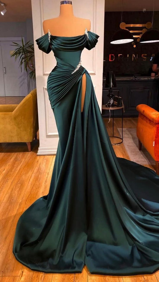 Modisches grünes Abendkleid, lange Ballkleider cg24804