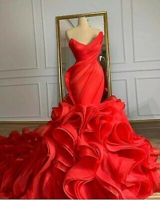 Brautkleider Lange Schleppe Organza Stufenrock Rüschen Übergröße Ballkleid cg24817