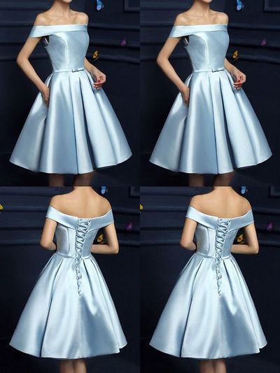 Elegante Off The Shoulder Homecoming Kleider, Hellblau Homecoming Kleider cg256