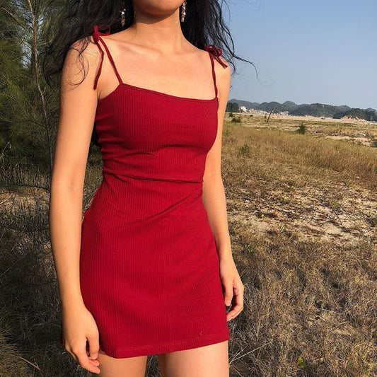 Spaghettiträgerkleid, Rotes kurzes Homecoming-Kleid cg271
