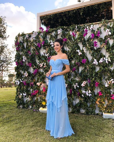 Lange Ballkleider 2019, blaues schulterfreies Ballkleid cg3250